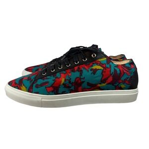 Karmod Abstract Print Low Top Sneakers Multicolor Canvas Black Trim US Men's 12